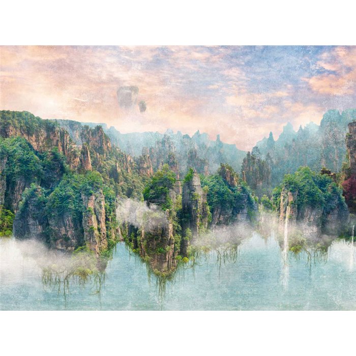 Papeldecor|Wall mural mountainous landscape with mist|Wallmurals