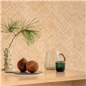 Elitis|Papier peint rotin tressé beige naturel|Imitation Raphia