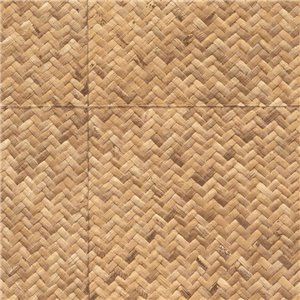 Casamance|Tapete Naturfasern Imitation Raffia blau|Raffiaimitation