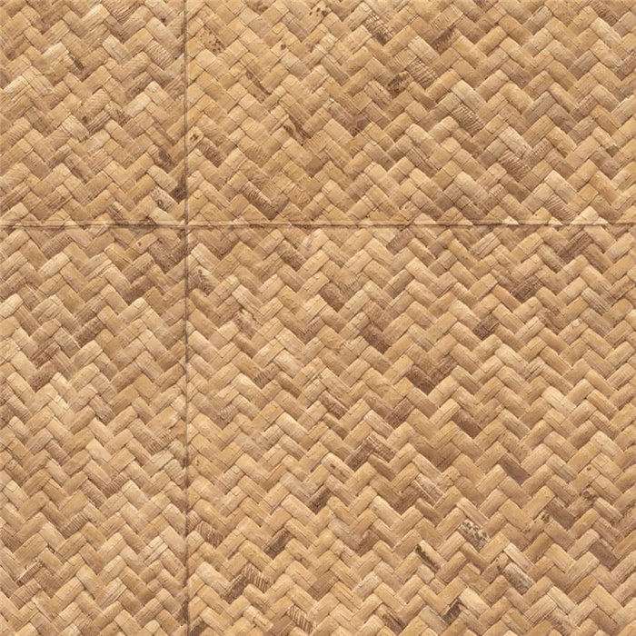 Elitis|Papel pintado ratán trenzado beige dorado|Imitacion Rafia