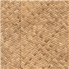 Elitis|Wallpaper with golden beige braided rattan|Raffia Imitation