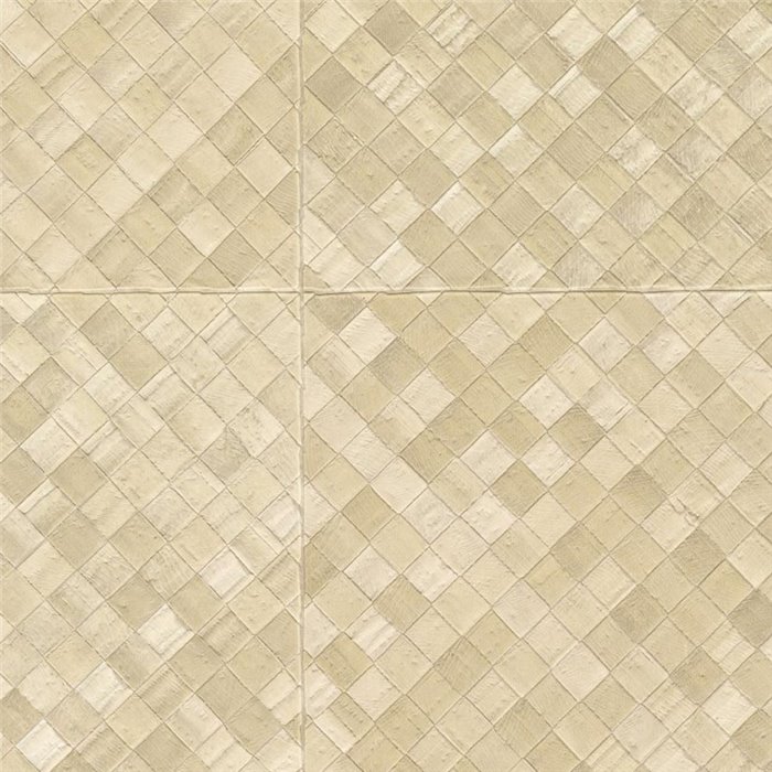 Elitis|Papel pintado con efecto hojas de palma tejidas en beige crema|Imitacion Rafia