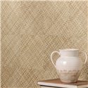 Elitis|Vinyl-Tapete mit Palmenblättern in Sandbeige|Raffiaimitation
