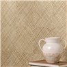 Elitis|Vinyl-Tapete mit Palmenblättern in Sandbeige|Raffiaimitation