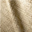 Elitis|Vinyl-Tapete mit Palmenblättern in Sandbeige|Raffiaimitation