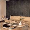 Elitis|Wallpaper with ebony black palm leaves|Raffia Imitation
