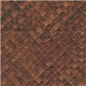 Elitis|Papier peint haut de gamme feuilles de palmier brun acajou|Imitation Raphia