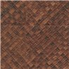 Elitis|High-end wallpaper with mahogany brown palm leaves|Raffia Imitation