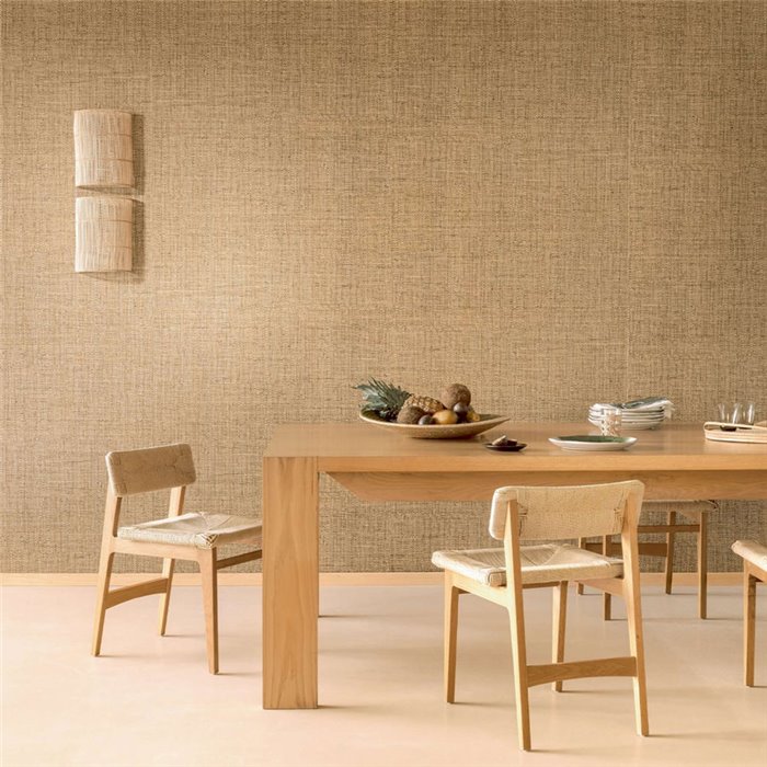Papel pintado efecto rafia natural beige miel - Élitis Matières végétales VP98603