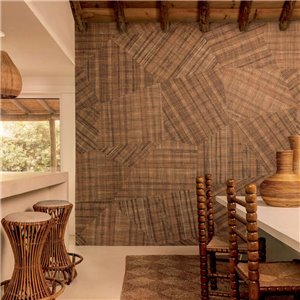 Casamance|Wallpaper natural fibers imitation raffia brown and black|Raffia Imitation