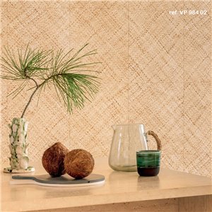 Casamance|Tapete Naturfasern Imitation Raffia blau|Raffiaimitation 2