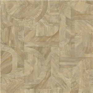 Casamance|Geometrische Holztapete Intarsien braun|Modern
