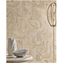 Casamance|Papel pintado madera geométrica intarsia beige y gris|Moderno