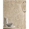Casamance|Wallpaper geometric wood inlay beige and grey|Modern
