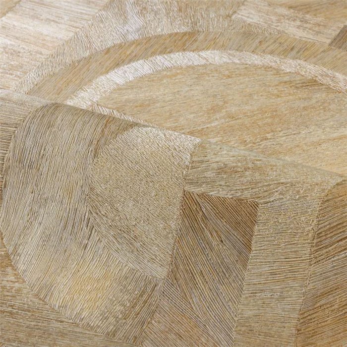 Casamance|Papier peint bois géométrique marqueterie beige et gris|Moderne