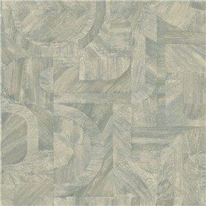 Casamance|Papier peint bois géométrique marqueterie beige clair|Moderne