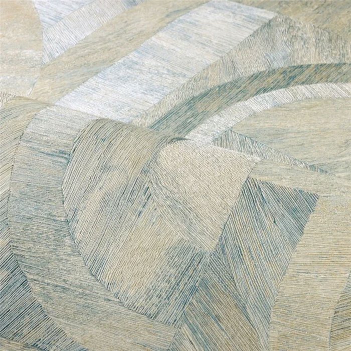 Casamance|Holzmosaik Tapete Intarsien blau|Tapeten