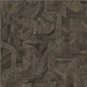 Casamance|Geometrische Holztapete Intarsien braun|Modern