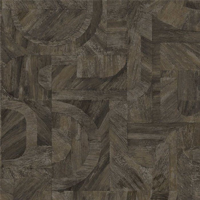 Papel pintado madera intarsia tonos oscuros - Casamance Nature Sur Mesure 76870814