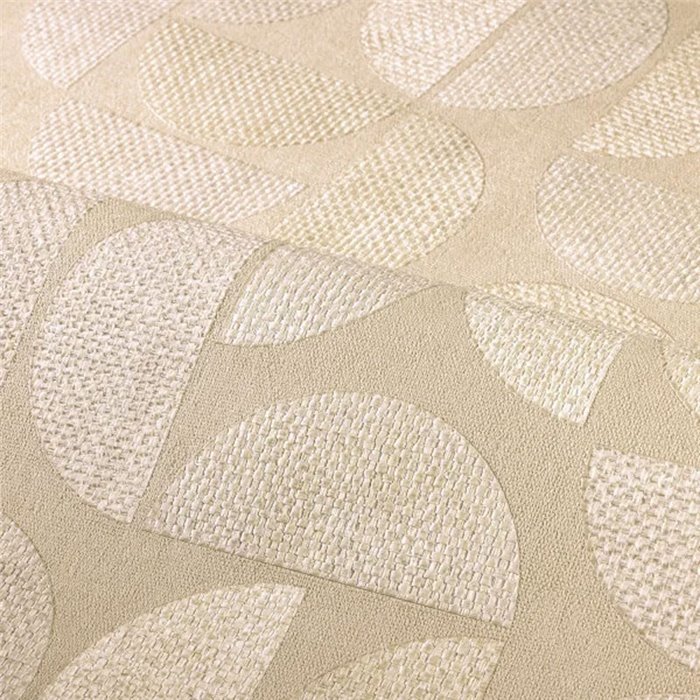 Casamance|Wallpaper wood with raffia geometric texture beige|Modern