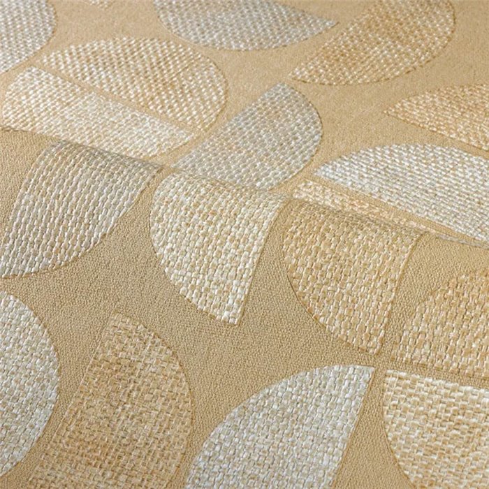 Casamance|Papel pintado madera rafia geométrica ocre|Geométrico