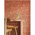 Casamance|Papier peint bois raphia géométrique orange|Moderne