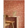 Casamance|Papel pintado madera rafia geométrica naranja|Moderno