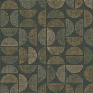 Caselio|Papier peint cercles beiges style pop|Cercles