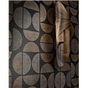 Casamance|Papier peint bois raphia géométrique noir|Moderne