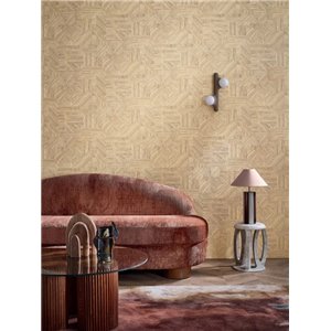 Casamance|Wallpaper wood geometric green|Geometric 2