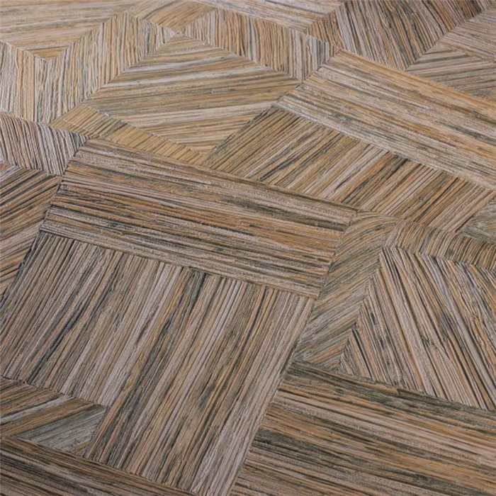 Papel pintado madera mosaico marrón - Casamance Nature Sur Mesure 76892038