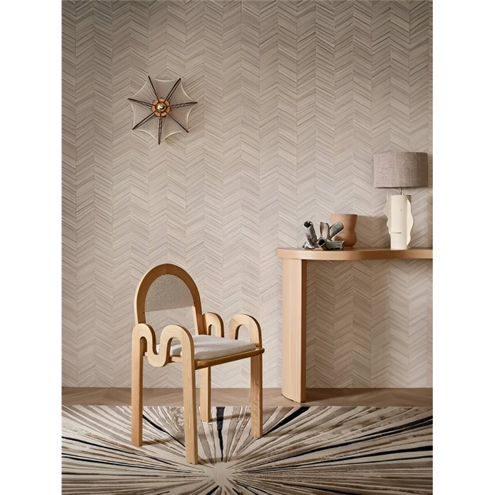 Casamance|Papier peint bois chevrons couleur sable|Imitation Bois