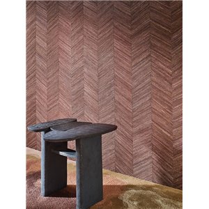 Casamance|Papier peint bois chevrons ocre|Imitation Bois 2