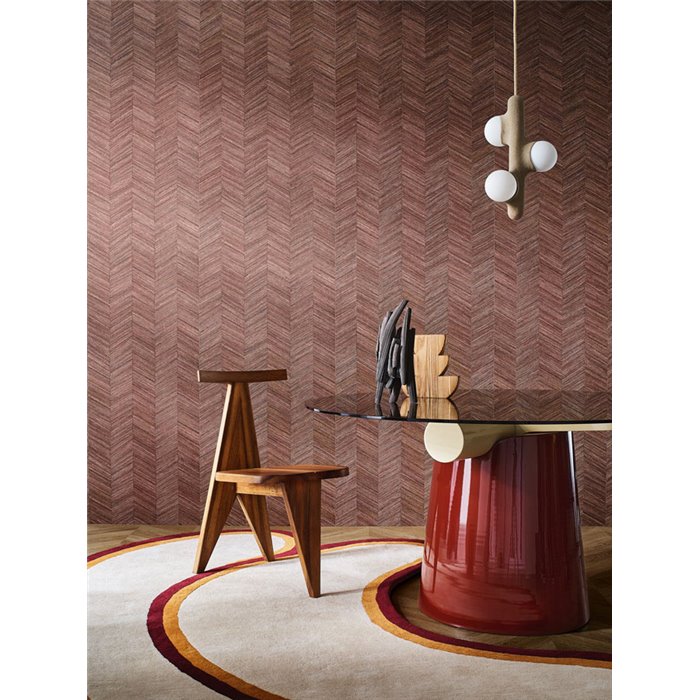 Casamance|Wallpaper wood herringbone red|Wood Imitation