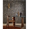 Casamance|Wallpaper wood raffia geometric ochre|Geometric