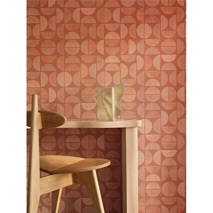 Casamance|Papier peint bois texture raphia vert amande|Moderne