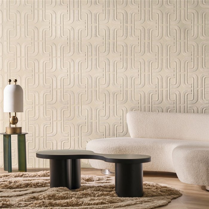 Revestimiento pared bordado geométrico lino algodón - Casamance Sensation 71690202