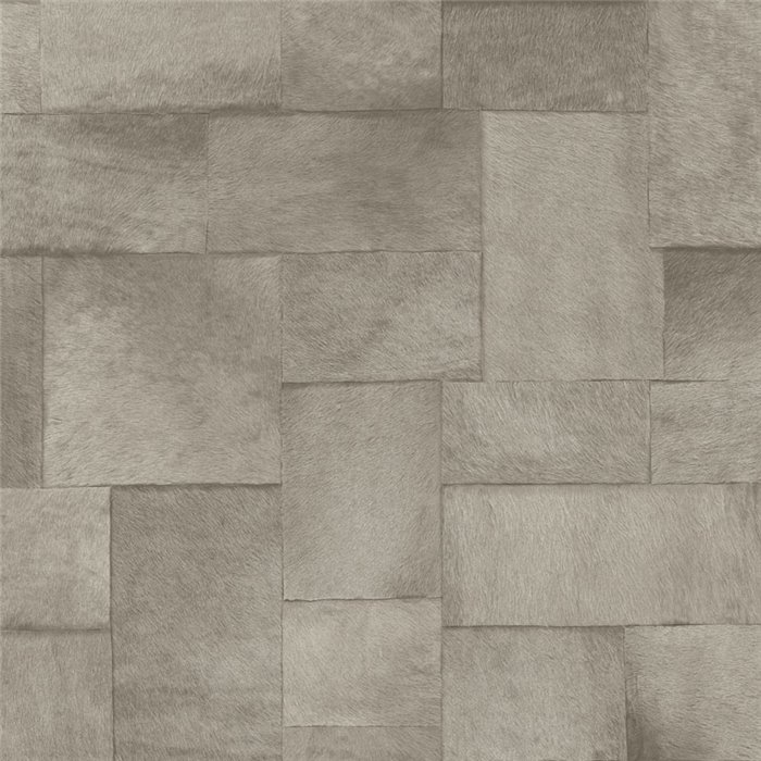 Elitis|Vinyl grey pony hair wallpaper|Skin Imitation