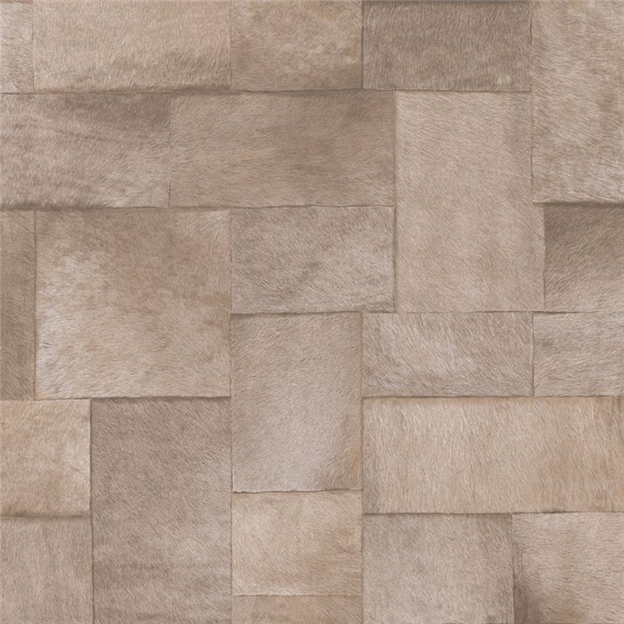 Elitis|Vinyl-Tapete in Ponyfelloptik taupe|Lederimitat