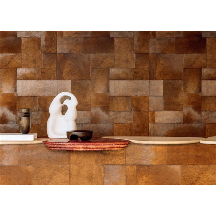 Elitis|Vinyl pony skin-effect wallpaper in brown|Skin Imitation