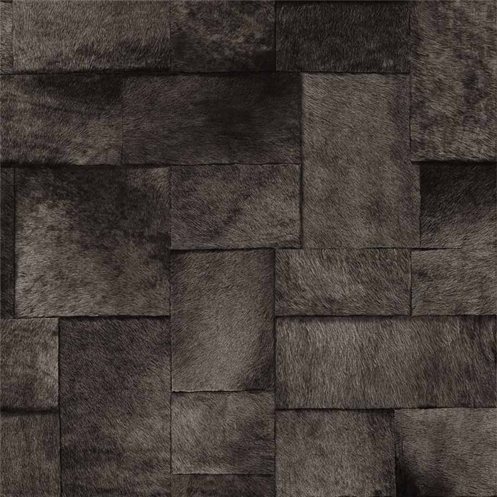 Elitis|Dark brown pony skin-effect wallpaper|Skin Imitation
