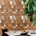 Elitis|Papier peint vinyle peau de vache marron et blanc|Imitation Peau