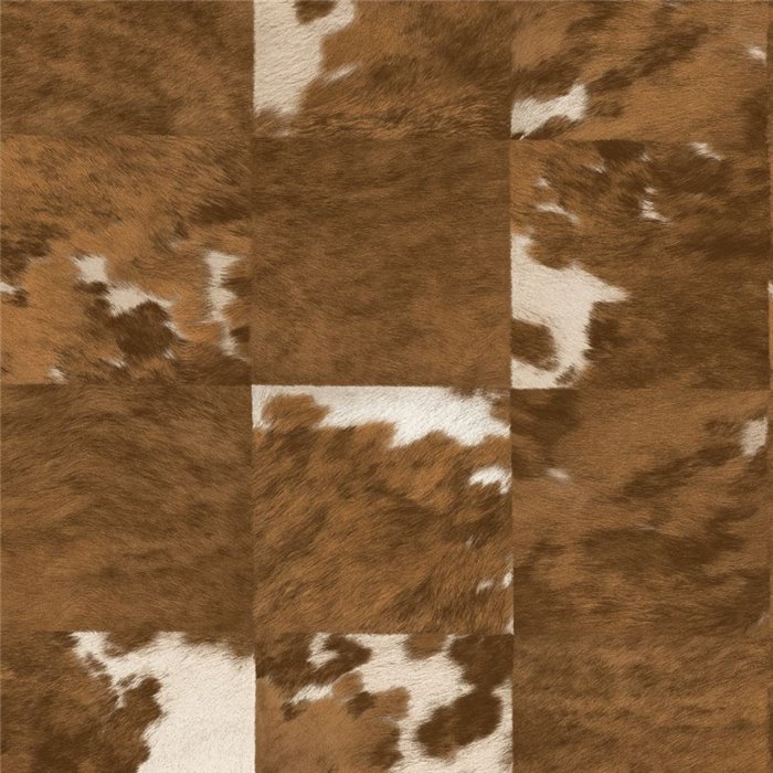 Elitis|Vinyl cowhide wallpaper in brown and white|Skin Imitation