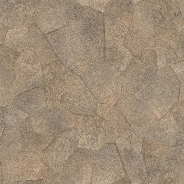 Elitis|Papier peint imitation peau de poulain marron|Ethnique