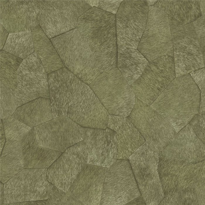 Elitis|Papier peint effet peau de poulain vert|Imitation Peau