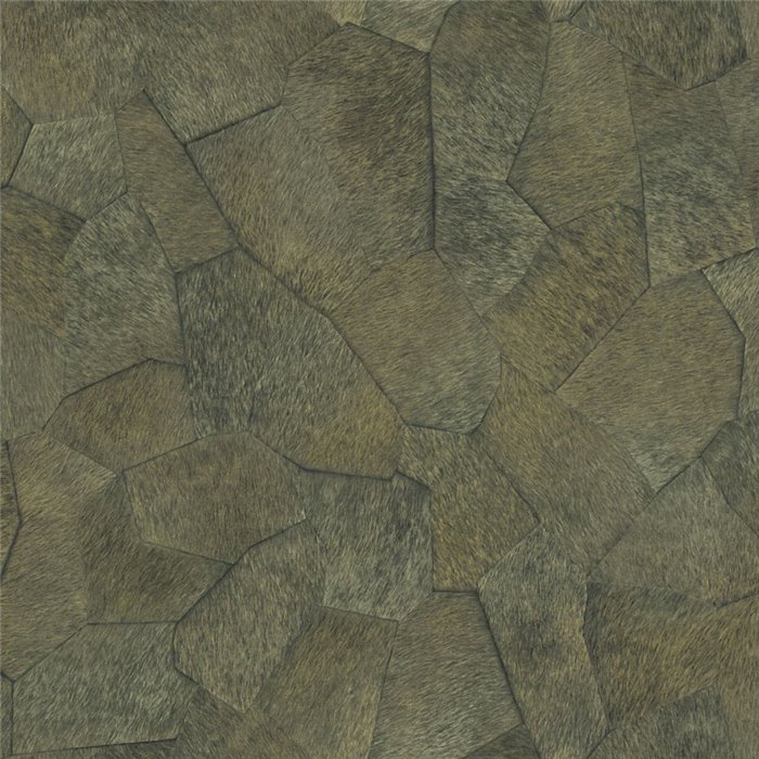 Elitis|Papier peint peau de poulain vert foncé|Imitation Peau