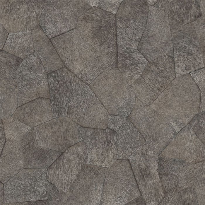 Elitis|Grey pony skin wallpaper with patchwork design|Skin Imitation