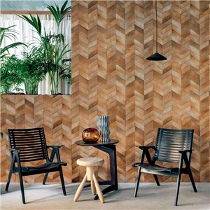 Elitis|Green chevron pony skin-effect wallpaper|Ethnic 2
