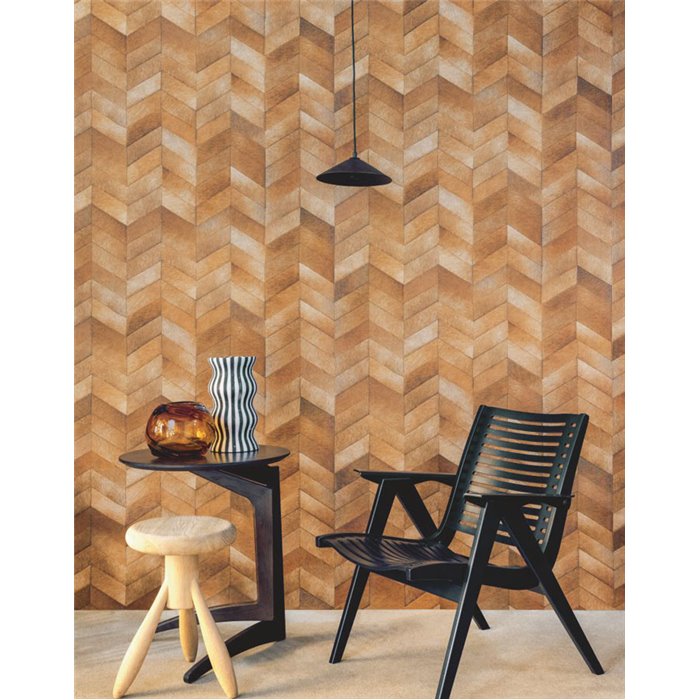 Elitis|Brown pony skin-effect wallpaper|Skin Imitation