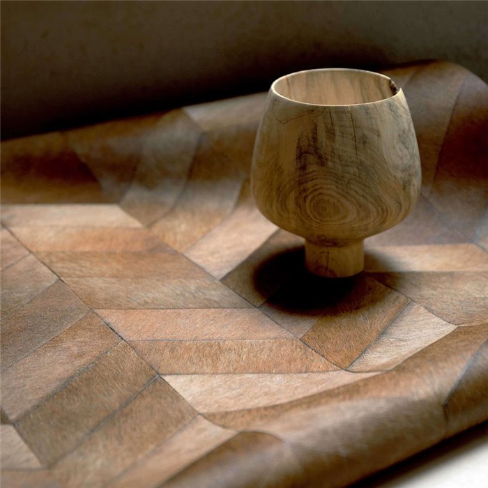 Elitis|Tapete braun in Ponyfelloptik|Lederimitat